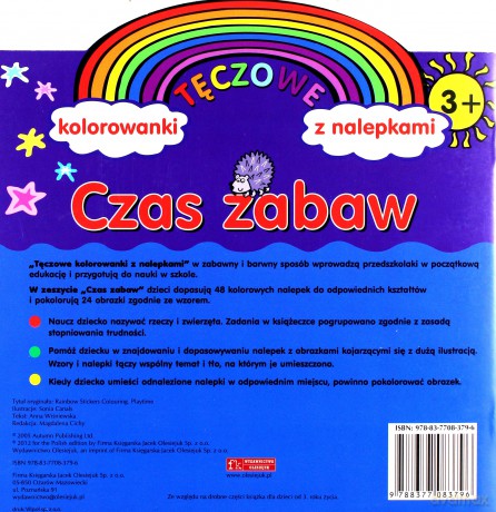 Tęczowe kolorowanki z nalepkami. Czas zabaw [KSIĄŻKA]