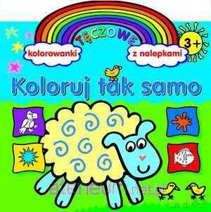 Tęczowe kolorowanki z nalepkami. Koloruj tak samo [KSIĄŻKA]