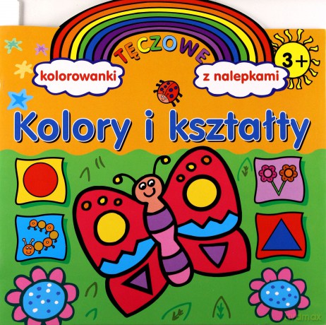 Tęczowe kolorowanki z nalepkami. Kolory i kształty [KSIĄŻKA]