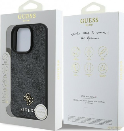 Etui Guess HC PU 4G Small 4G and Classic na iPhone 16 Pro Max MagSafe - czarne