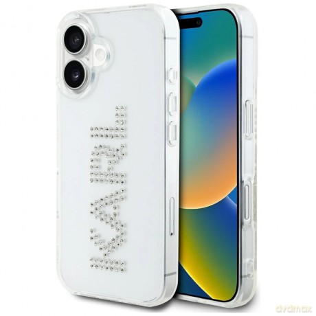Etui Karl Lagerfeld IML Rhinestones Logo na iPhone 16 - przezroczyste