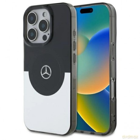 Etui Mercedes Doubel Layer BiColor MagSafe na iPhone 16 Pro - srebrne