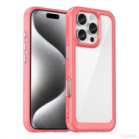Etui Outer Space Case z żelową ramką do iPhone 16 Pro - czerwone
