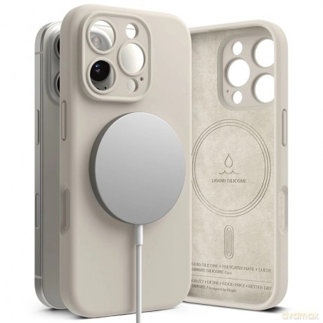 Etui Ringke Silicone MagSafe na iPhone 16 Pro - beżowy