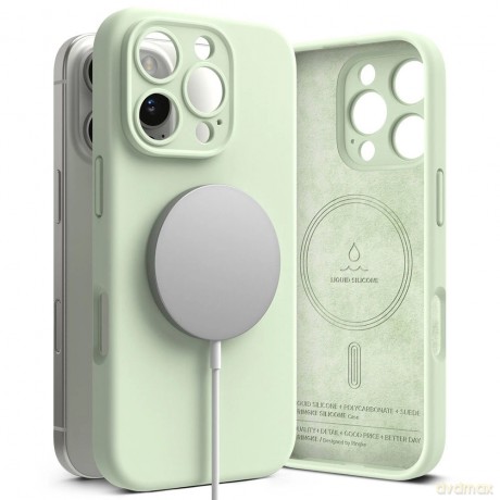 Etui Ringke Silicone MagSafe na iPhone 16 Pro max - zielony