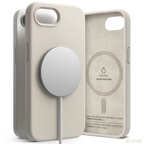 Etui Ringke Silicone Magsafe na iPhone 16e - beżowe