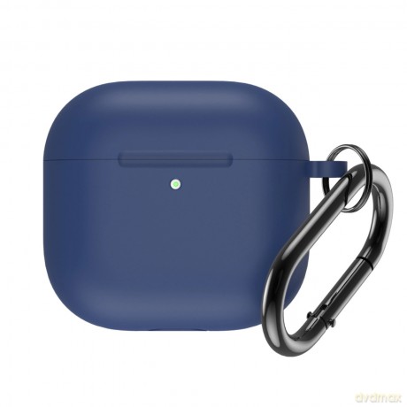 Etui silikonowe na Airpods 4 z karabińczykiem - niebieskie