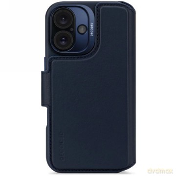 Etui skórzane Decoded Leather Detachable Wallet MagSafe z portfelem na iPhone 16 - niebieskie