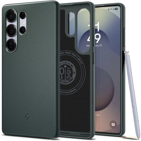 Etui Spigen Thin Fit Mag na Samsung Galaxy S25 Ultra - zielone