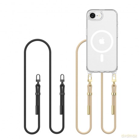 Etui Tech-Protect FlexAir Chain MagSafe na iPhone 16e - czarno-beżowe