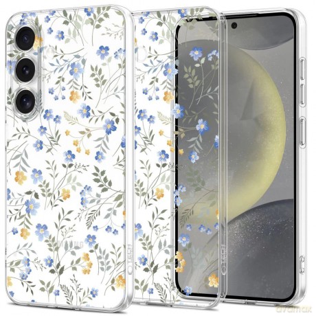 Etui Tech-Protect FlexAir na Samsung Galaxy S25 - stokrotki z liśćmi