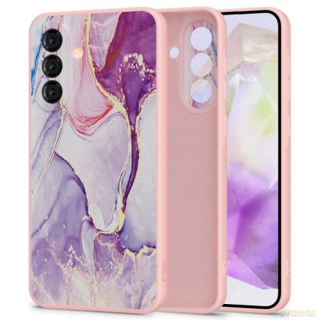 Etui Tech-Protect Icon na Samsung Galaxy A36 5G - marmurowo - różowe