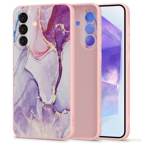 Etui Tech-Protect Icon na Samsung Galaxy A56 5G - marmurowo - różowe