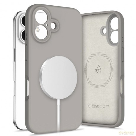 Etui Tech-Protect Liquid Silicone MagSafe na iPhone 16 - szare