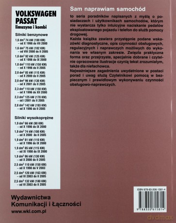 Volkswagen Passat modele 1996-2005 [KSIĄŻKA]