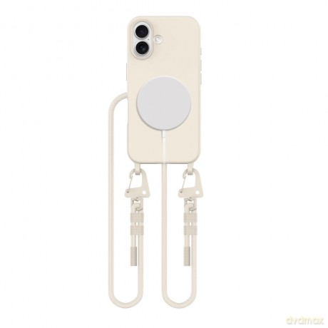 Etui Tech-Protect MagNecklace MagSafe ze smyczą na iPhone 16 - beżowe