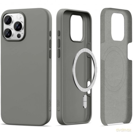 Etui Tech-Protect Silicone MagSafe na iPhone 16 Pro - szare
