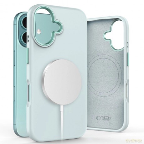 Etui Tech-Protect Silicone PU MagSafe na iPhone 16 - błękitne