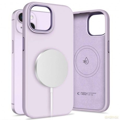 Etui Tech-Protect Silicone Pure Magsafe na iPhone 14 - fioletowe