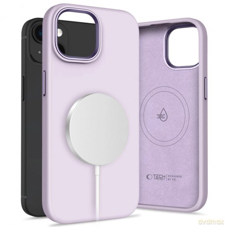 Etui Tech-Protect Silicone Pure Magsafe na iPhone 15 - fioletowe