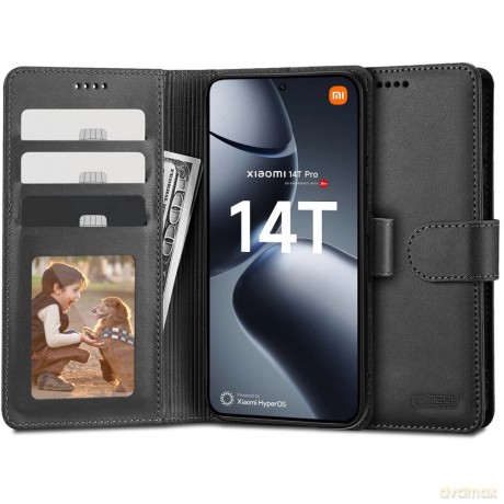 Etui Tech-Protect Wallet na Xiaomi 14T Pro - czarne