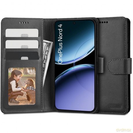 Etui Tech-Protect Wallet z portfelem i funkcją podstawki na OnePlus Nord 4 - czarne