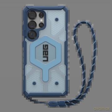 Etui UAG Pathfinder Clear Magnet Bundle modułem magnetycznym oraz smycz na nadgarstek na Samsung Galaxy S25 Ultra 5G - granatowo-niebieskie