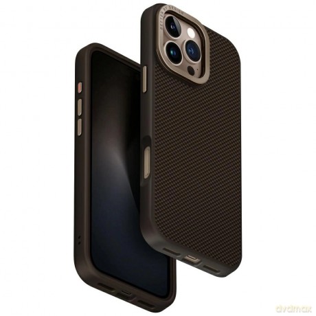 Etui UNIQ Keva Max Magclick Charging Camera Stand na iPhone 16 Pro Max - brązowe