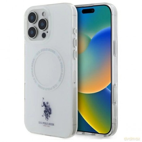 Etui US Polo IML Ring MagSafe na iPhone 16 Pro - białe