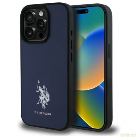 Etui US Polo Leather Embroidered DH Color na iPhone 15 Pro Max 6,7" - granatowe