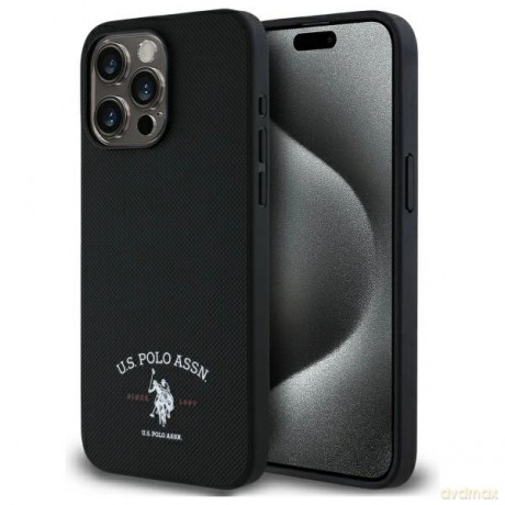 Etui US Polo Printed DH Logo na iPhone 15 Pro Max 6,7" - czarne