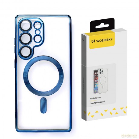 Etui Wozinsky Electroplated Case z Magsafe na Samsung Galaxy S25 - niebieskie