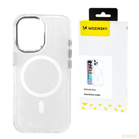 Etui Wozinsky Glitter Case z Mag Safe na Samsung Galaxy S25+ - przezroczyste z brokatem