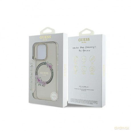 Guess GUHMP16XHFWFCK iPhone 16 Pro Max 6.9" czarny/black hardcase IML Flowers Wreath MagSafe