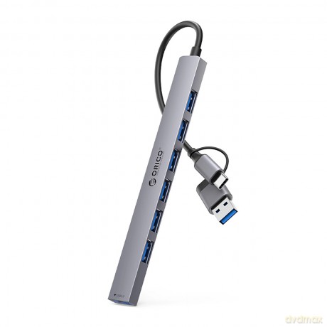 Hub USB-A/USB-C Orico YSA2-U3 stacja dokująca 1x USB-A 3.0 + 6x USB-A 2.0 - szary