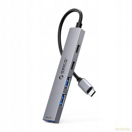 Hub USB-A/USB-C Orico YSB4-U2 stacja dokująca 2x USB-A 2.0 + 1x USB-A 3.0 + 1x USB-C 2.0 + 1x USB-C - szary