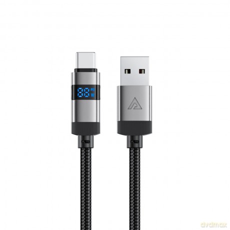 Kabel Acefast C15-04 USB-A - USB-C z wyświetlaczem 480Mb/s 66W 1.2m - czarny