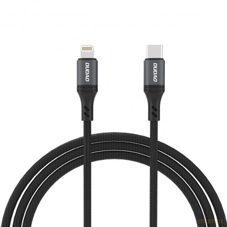 Kabel Dudao L3CL USB-C - Lightning 30W w oplocie 1,2m - czarny
