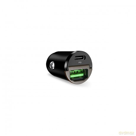 Ładowarka samochodowa Puro Mini 30W Power Delivery USB-C USB-A - czarna
