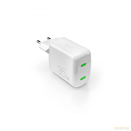 Ładowarka sieciowa Puro MiniPro 35W GaN 2xUSB-C - biała