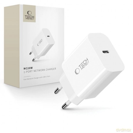 Ładowarka sieciowa Tech-Protect NC20W port USB-C - biała