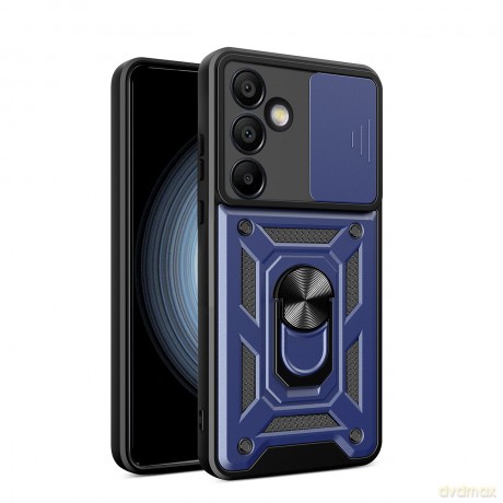 Pancerne etui Hybrid Armor Camshield z podstawką i osłoną aparatu na Samsung Galaxy A26 - niebieskie