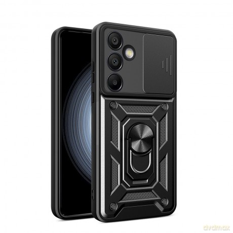 Pancerne etui Hybrid Armor Camshield z podstawką i osłoną aparatu na Samsung Galaxy A36 - czarne