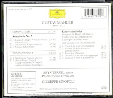 Terfel/Pho/Sinopoli: Mahler:Symph.No.7/Kindertoten [2CD]