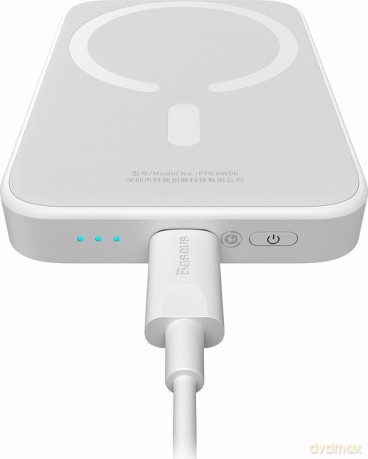 Powerbank Baseus Magnetic Mini Air PPCXM06A 6000mAh 20W z kablem Simple Series USB-C - biały