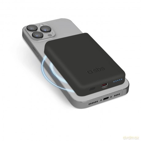 Powerbank beprzewodowy SBS TEBB5000MAG1CK 5000 mAh USB-C, kompatybilny z MagSafe - czarny