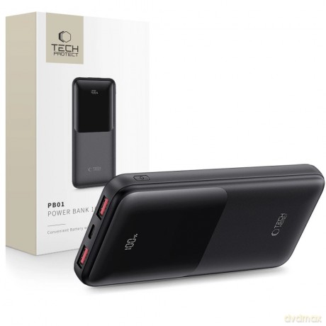 Powerbank Tech-Protect PB01 10000mAh 22.5W - czarny