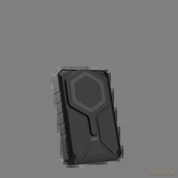 Powerbank UAG Rugged 10K - 10000 mAh z podstawką, ładowanie bezprzewodowe 10W, kompatybilny z MagSafe, kabel w zestawie - czarne