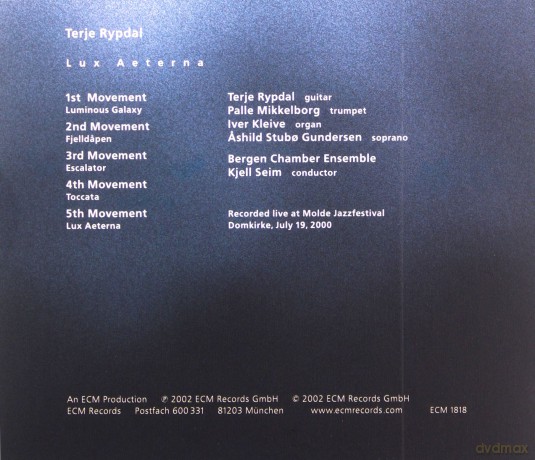 Rypdal Terje: Lux Aeterna [CD]