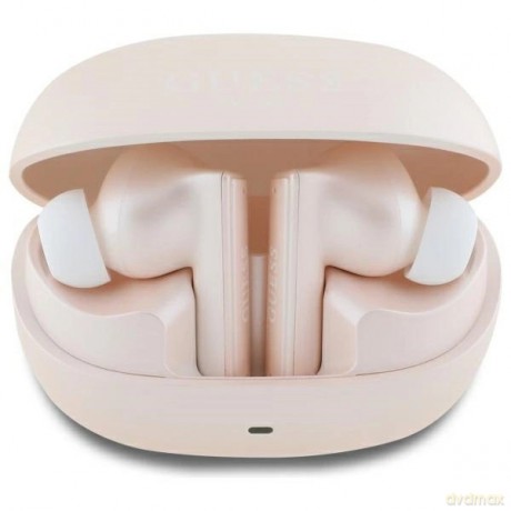 Słuchawki Bluetooth Guess Capsule Printed Logo TWS + stacja dokująca - różowe